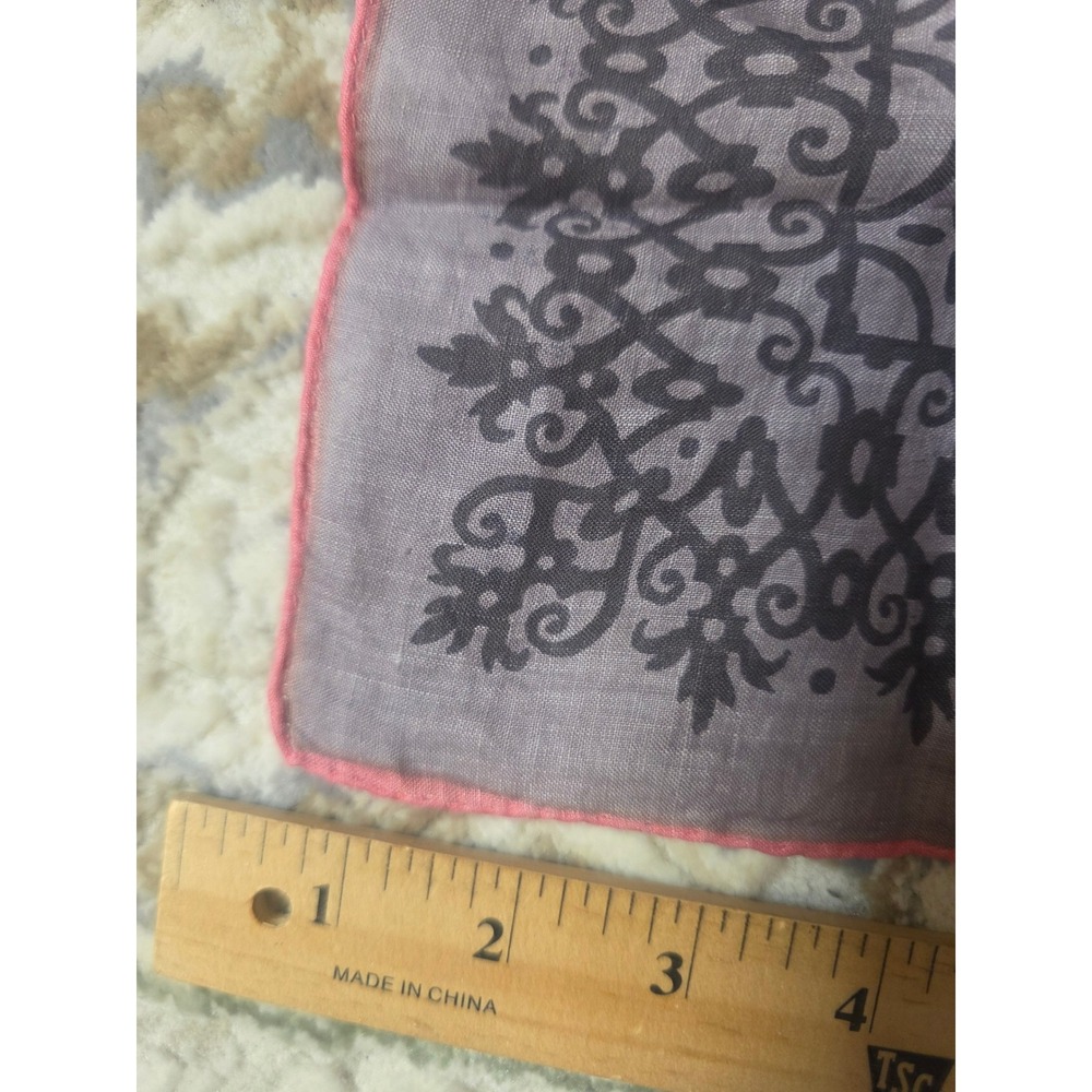 Vintage 1950s Tammis Keefe Signed Handkerchief Hanky Gray Coral MCM Geometric 14 - Picture 7 of 9
